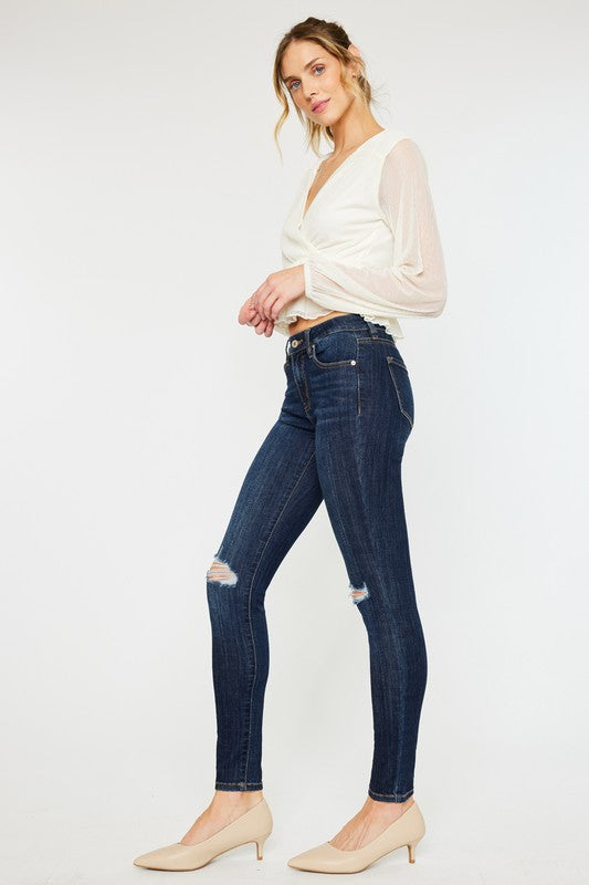 Kan Can Mid Rise Super Skinny Jeans