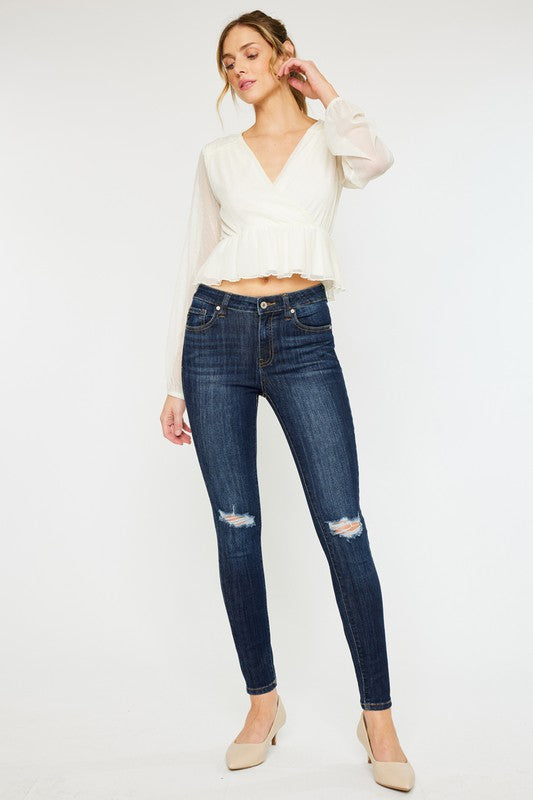 Kan Can Mid Rise Super Skinny Jeans