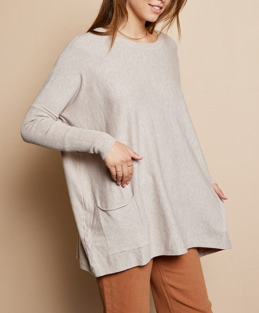 Oversized Pocket Sweater Top