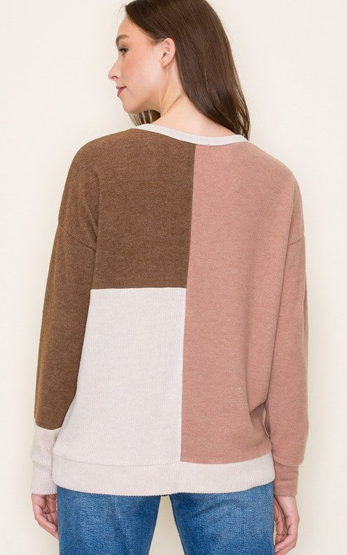 Lauren Mocha Block Sweater